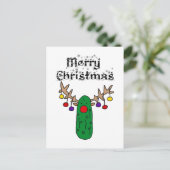 Carte Postale Drôle Pickle Reindeer Joyeux Art de Noël (Debout devant)