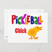 Carte Postale Drôle Pickleball Chick Art (Devant / Derrière)