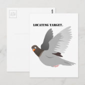 Carte Postale Drôle Pigeon Cartoon, "Localisation Cible" Humour (Devant / Derrière)