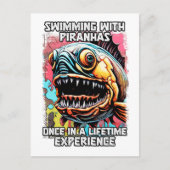 Carte Postale Drôle Piranha Dit Hilarious Swimming Joote Citatio (Devant)