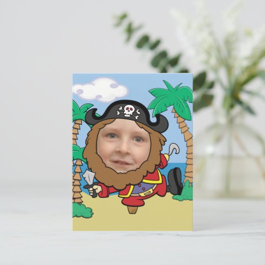 Carte Postale Drôle Pirate coupé face Modèle (Debout devant)