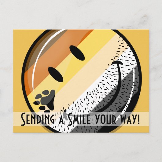 Carte Postale Drôle Porté Happy Gay Bear Fide drapeau (Devant)