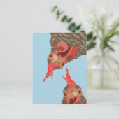 Carte Postale Drôle poulet à l'envers (Debout devant)