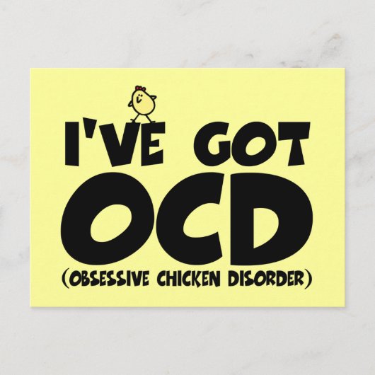 Carte Postale Drôle poulet OCD (Devant)