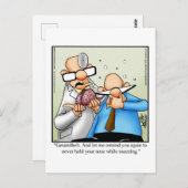 Carte postale drôle pour un rétablissement avec de (Devant / Derrière)