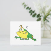 Carte Postale drôle prince grenouille yeux mouche dessin animal (Debout devant)