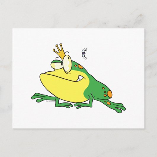 Carte Postale drôle prince grenouille yeux mouche dessin animal (Devant)