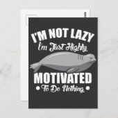 Carte Postale Drôle Procrastination Gag Lazy ne rien détendre (Devant / Derrière)