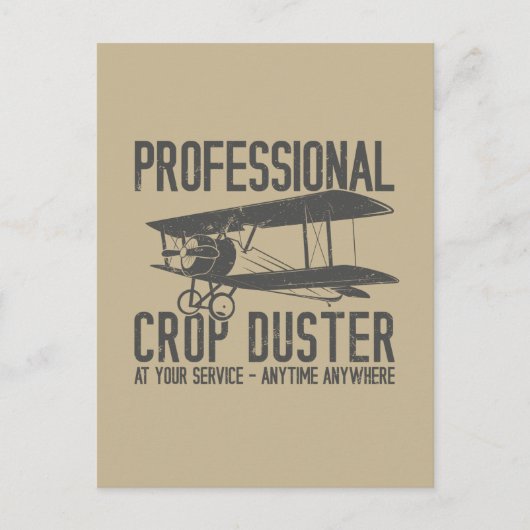 Carte Postale Drôle Professional Crop Duster Fart Joke Gift (Devant)
