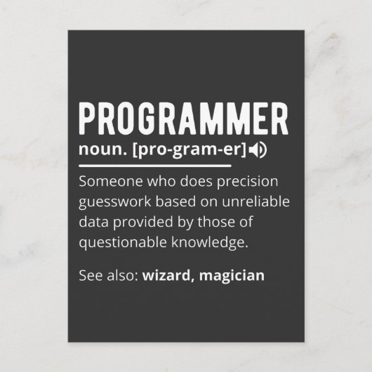 Carte Postale Drôle Programmer Code Développeur Définition (Devant)