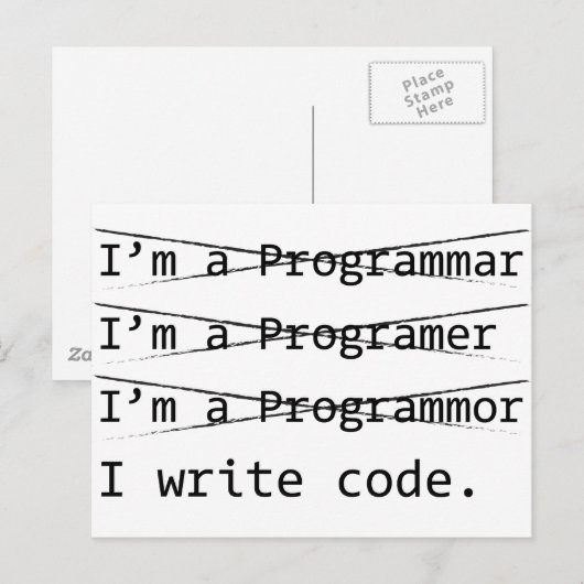 Carte Postale Drôle Programmeur (Devant / Derrière)