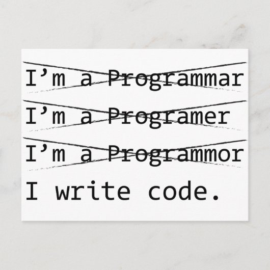 Carte Postale Drôle Programmeur (Devant)