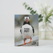 Carte Postale Drôle Puffin Downhill Skiing Powder Puff Ski Trip (Debout devant)