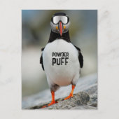 Carte Postale Drôle Puffin Downhill Skiing Powder Puff Ski Trip (Devant)