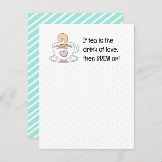Carte Postale Drôle Pun Blagues Sur Le Thé (Devant / Derrière)