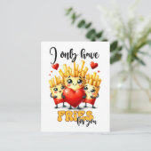 Carte Postale Drôle Punny Valentine Je N'Ai Que Des Fries Pour V (Debout devant)