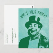 Carte Postale Drôle Qui est Votre Paddy Saint Patricks Day (Devant / Derrière)