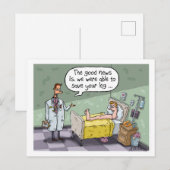 Carte Postale Drôle REMETTEZ-VOUS SAUVEGARDE la Jambe (Devant / Derrière)