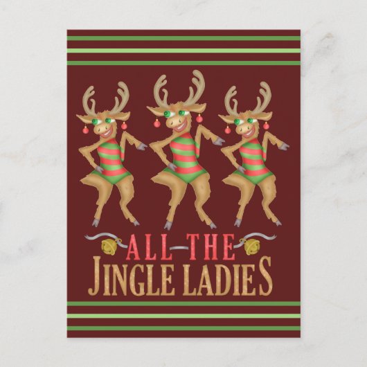 Carte Postale Drôle Rendez-vous de Noël Toutes les Dames Jingle (Devant)