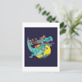 Carte Postale Drôle Retour À L'École T-Rex Dinosaur Dons Ados (Debout devant)