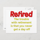 Carte Postale Drôle retraite dit (Devant / Derrière)