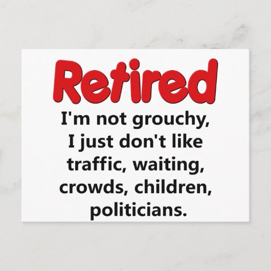 Carte Postale Drôle retraite dit (Devant)