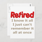 Carte Postale Drôle retraite dit (Devant / Derrière)