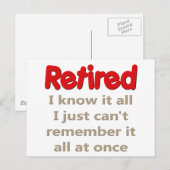 Carte Postale Drôle retraite dit (Devant / Derrière)