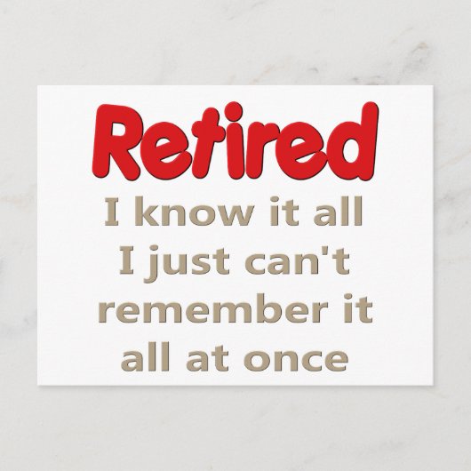 Carte Postale Drôle retraite dit (Devant)
