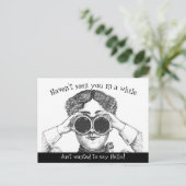 Carte Postale Drôle Retro Juste Recherché de dire Bonjour (Debout devant)