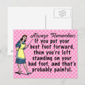 Carte Postale Drôle Retro Meilleur Pied Démotivationnel (Devant / Derrière)