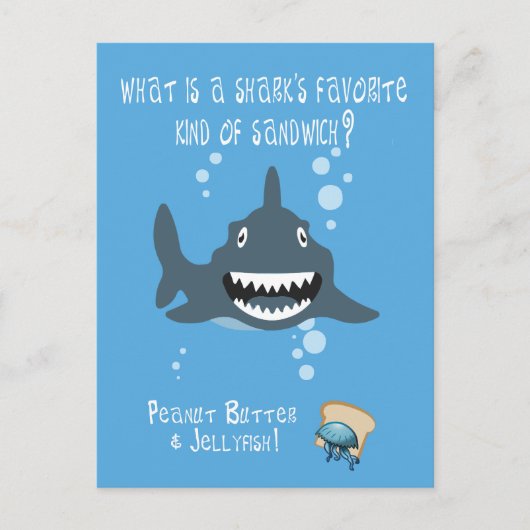 Carte Postale Drôle Riddle Shark pour les enfants (Devant)