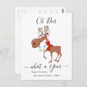 Carte Postale Drôle Rindeers Joyeux Noël Salutation de vacances  (Devant / Derrière)