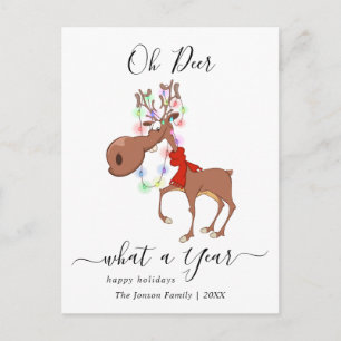 Carte Postale Drôle Rindeers Joyeux Noël Salutation de vacances