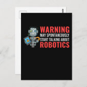 Carte Postale Drôle Robots Citer Garçons Filles Robot (Devant / Derrière)