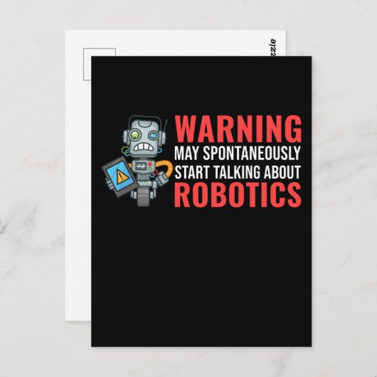 Carte Postale Drôle Robots Citer Garçons Filles Robot (Devant / Derrière)
