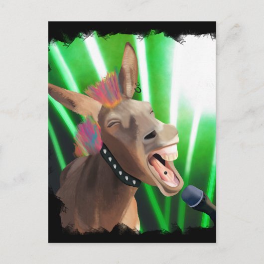 Carte Postale Drôle Rockstar Donkey (Devant)