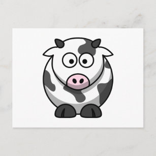 Carte Postale Drôle rose Nez Cartoon Vache de ferme animal