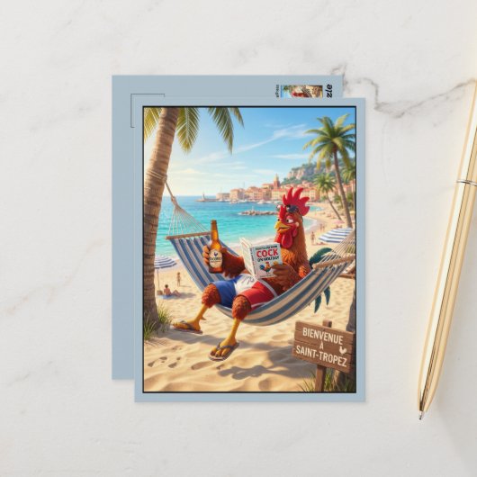 Carte Postale Drôle Saint-Tropez France (Devant/Arrière en situation)