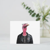 Carte Postale Drôle Salutation de grâces avec le cool M. Turquie (Debout devant)