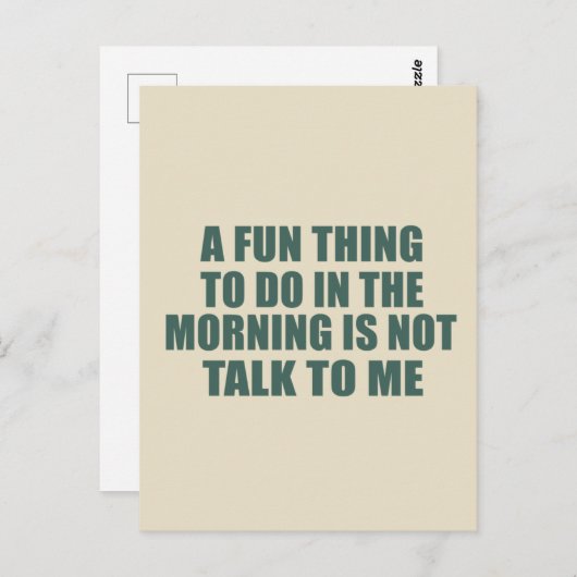 Carte Postale Drôle sarcastique provocation introvertie citation (Devant / Derrière)