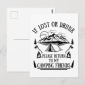 Carte Postale Drôle slogan camper camping à boire des paroles (Devant / Derrière)