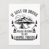 Carte Postale Drôle slogan camper camping à boire des paroles (Devant)