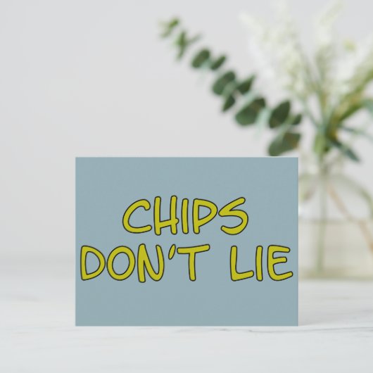 Carte Postale Drôle slogan parodique Chips (Debout devant)