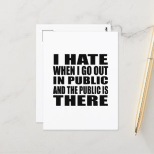 Carte Postale Drôle slogan sarcastique humour adulte introverti