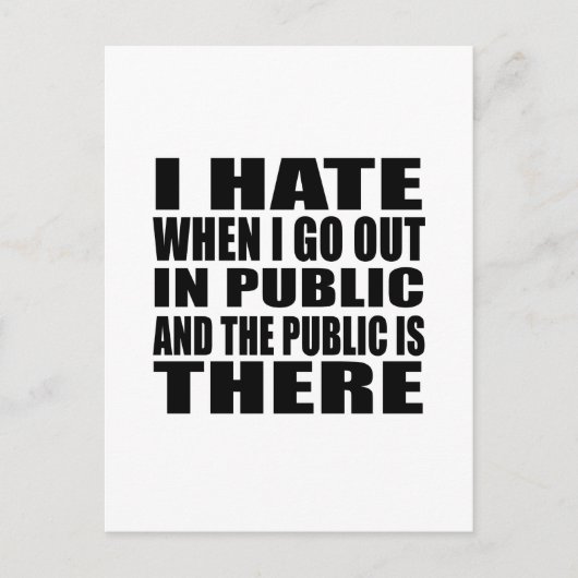 Carte Postale Drôle slogan sarcastique humour adulte introverti (Devant)