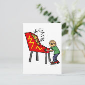 Carte Postale Drôle Sloth Jouer du dessin de pinball (Debout devant)