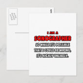 Carte Postale Drôle Sonographe .. Très improbable (Devant / Derrière)