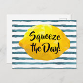Carte Postale Drôle Squeeze Jour Script 3D Lemon (Devant / Derrière)