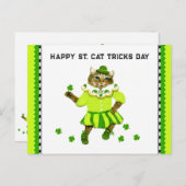 Carte Postale Drôle St. Patrick's Day Chat (Devant / Derrière)